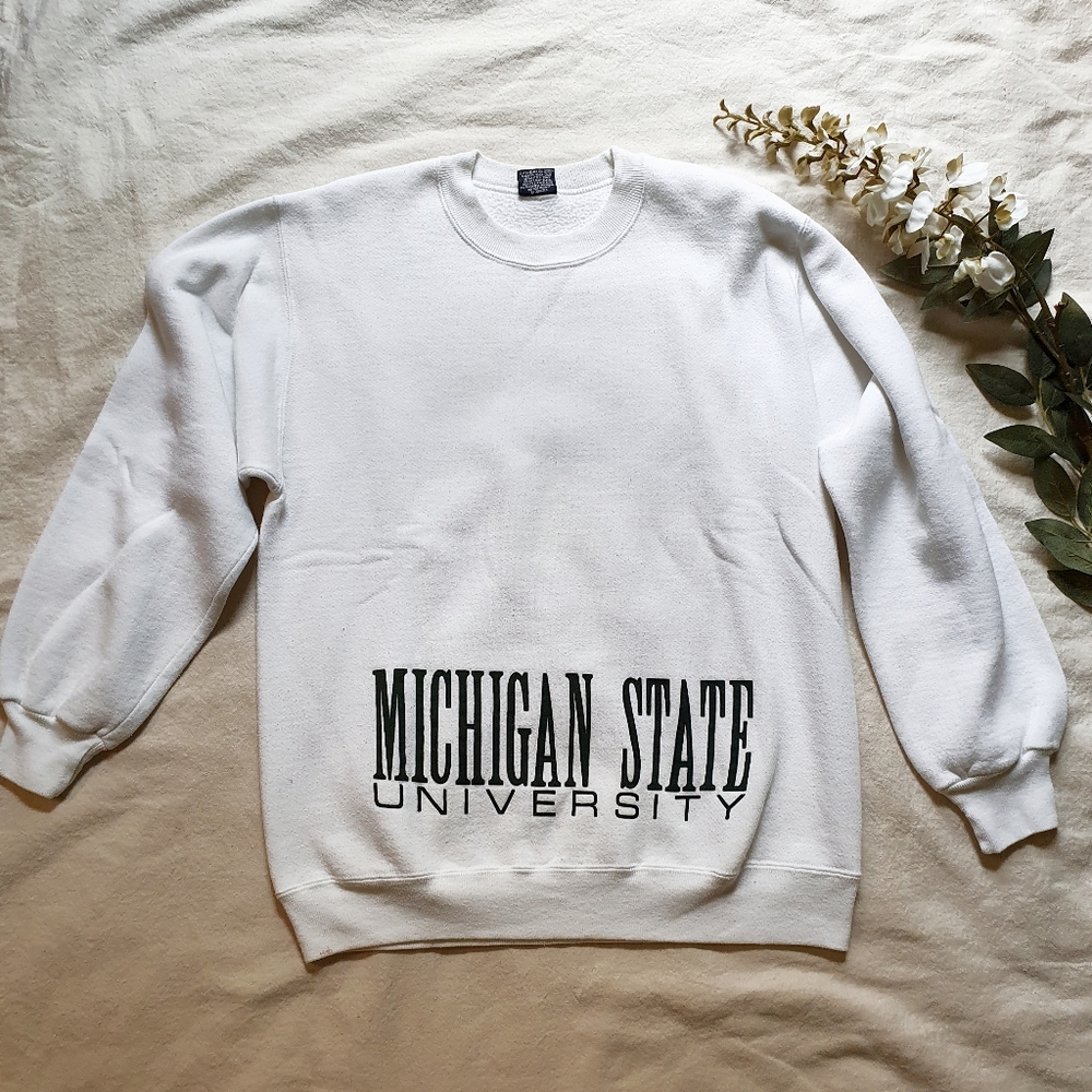 Michigan State University Vintage Crewneck Sweatshirt, L